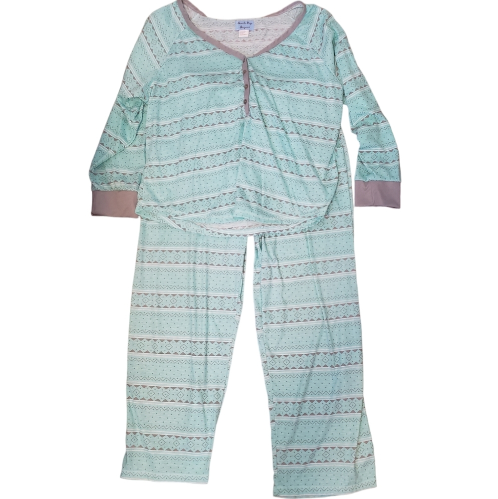 Amanda Paige Sleepwear Tribal Geometric Pajama Set Size 3XL